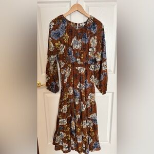 Brown & Blue Floral HAYDEN Dress